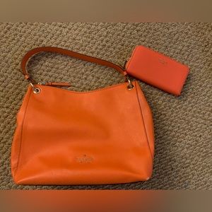 Kate spade bag and matching wallet. Never used. Orange.